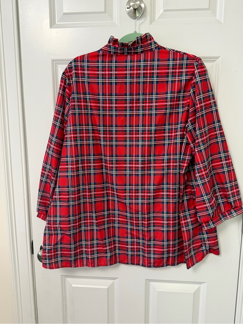Crewcuts Red Plaid Ruffle-Yoke Tunic Top - Picture 4 of 5